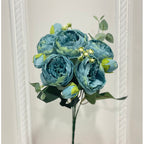 Blue Silk Peony Stem Bundle