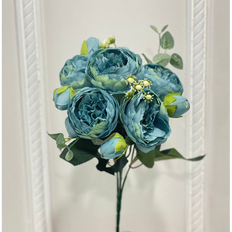 Blue Silk Peony Stem Bundle