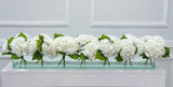 French Artificial Hydrangeas Centerpiece In Long Glass Vase