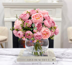 Large Real Touch Rose Silk Peony Arrangement - Flovery