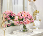 Large Real Touch Rose Silk Peony Arrangement - Flovery
