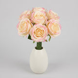 7-Stem Real Touch Garden Rose Bouquet - Blush Bicolor