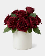7 Real Touch Rose Bundle - Burgundy