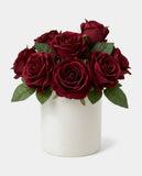 7 Real Touch Rose Bundle - Burgundy