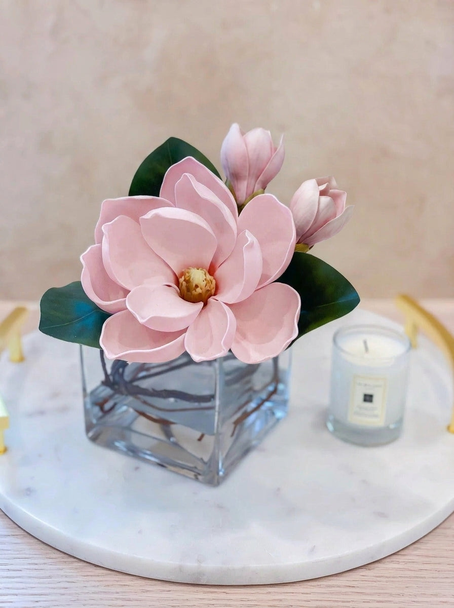 Single Real Touch Magnolia Arrangement, Pink