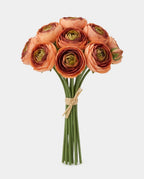 7 Silk Small Ranunculus Bouquet - Coffee