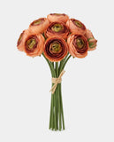 7 Silk Small Ranunculus Bouquet - Coffee