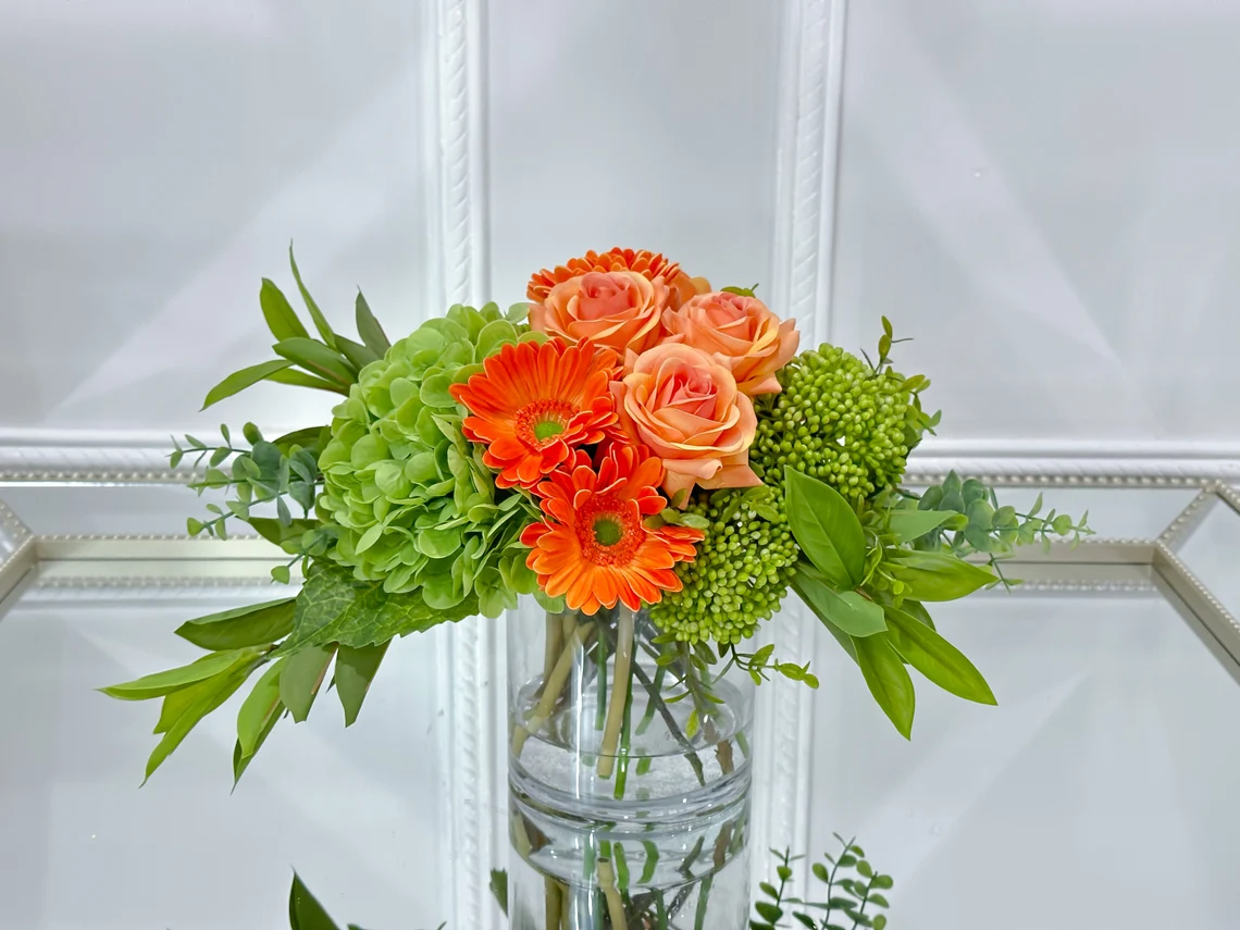High Quality Faux Hydrangea Daisy Rose Arrangement - Flovery