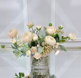 High Quality Artificial Ranunculus Arrangement in Vase