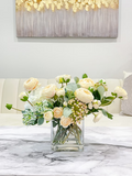 High Quality Artificial Ranunculus Arrangement in Vase