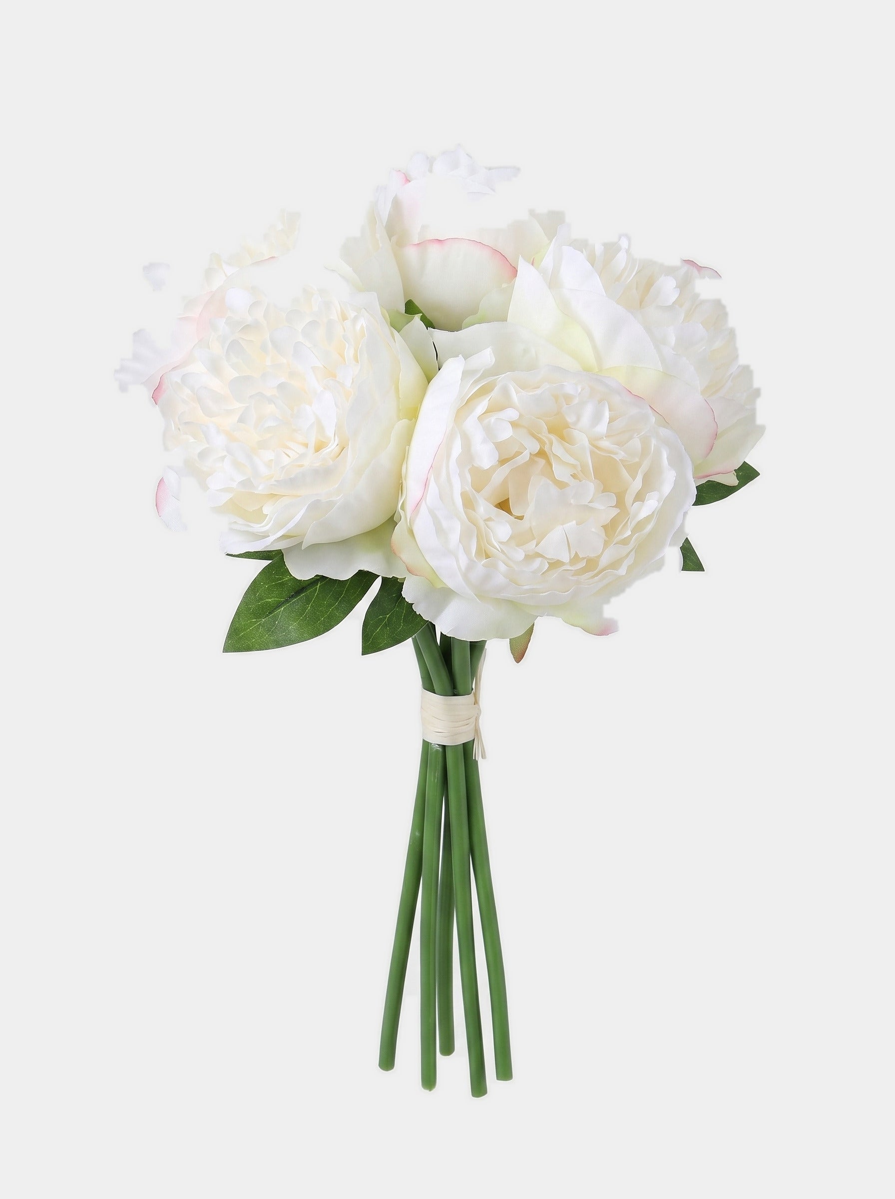 5 Stems Peony Bouquet - White - Studio Main image