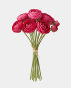 7 Silk Small Ranunculus Bouquet - Hot Pink