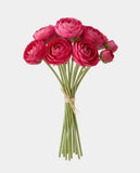 7 Silk Small Ranunculus Bouquet - Hot Pink