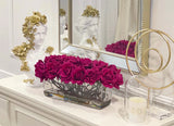 Modern Long Fuchsia Pink Real Touch Roses Arrangement