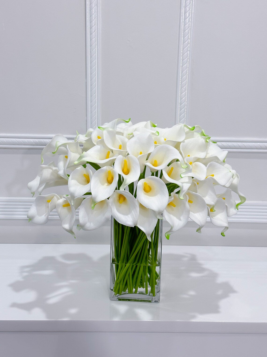 60 Tall White Real Touch Calla Lilies Arrangement - Flovery