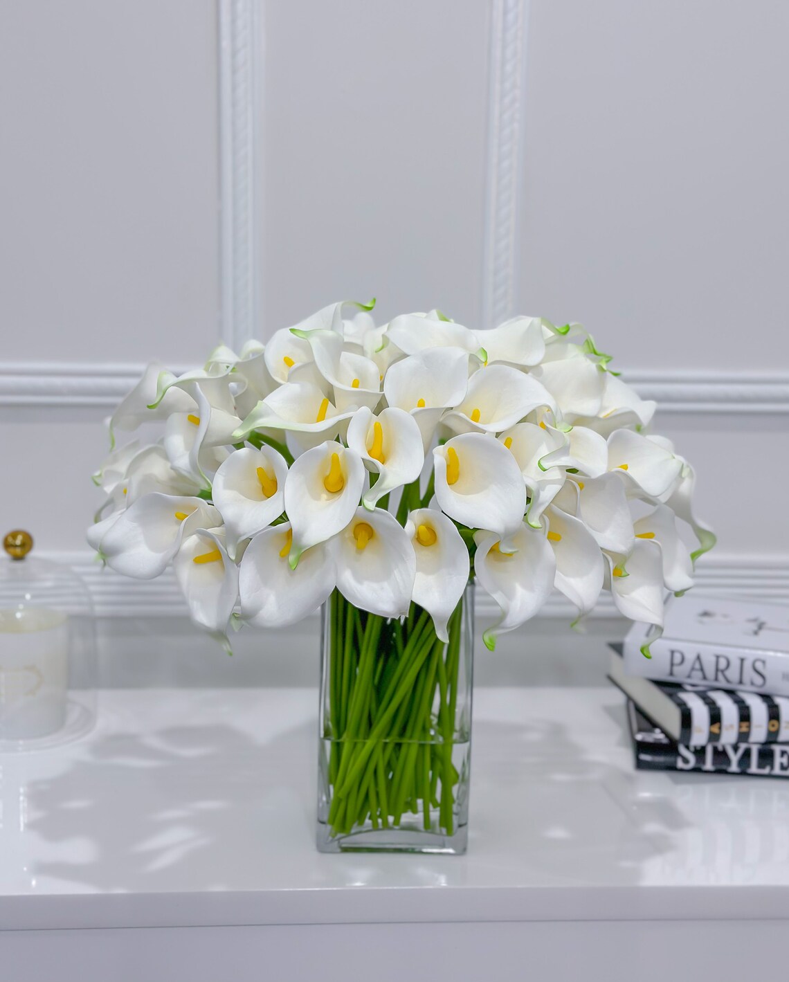 where to buy white calla lilies 60 Tall White Real Touch Calla Lilies Arrangement – Flovery.com