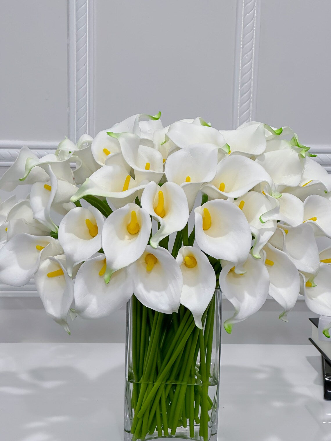 60 Tall White Real Touch Calla Lilies Arrangement - Flovery