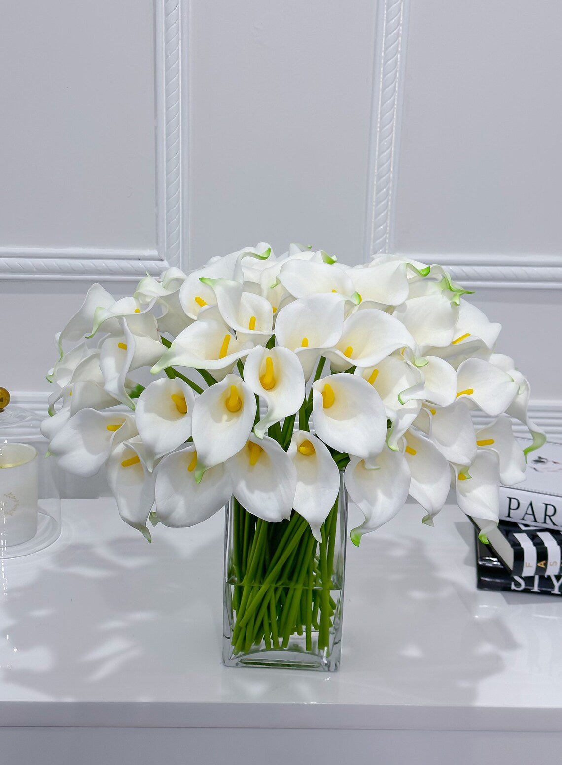 60 Tall White Real Touch Calla Lilies Arrangement Secondary image