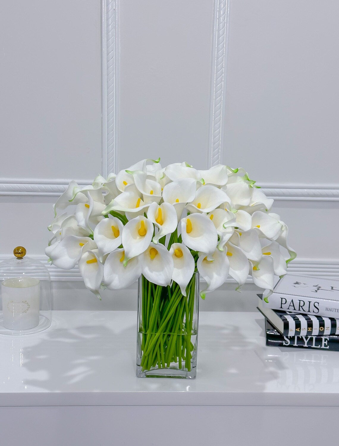 60 Tall White Real Touch Calla Lilies Arrangement - Flovery