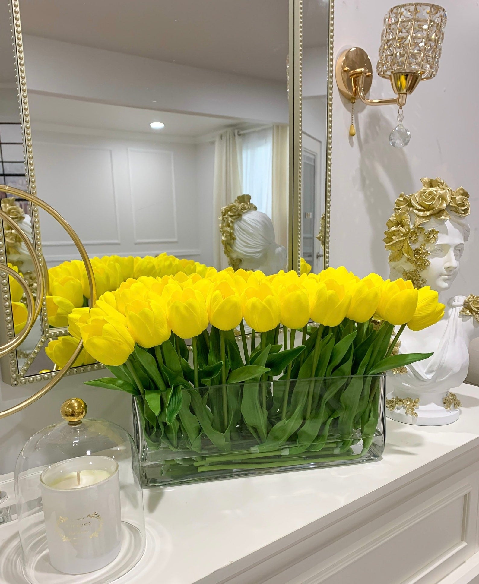 17-in Modern Long Real Touch Tulips Arrangement - Flovery