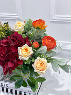Red Orange Mixed Florals Arrangement - Flovery