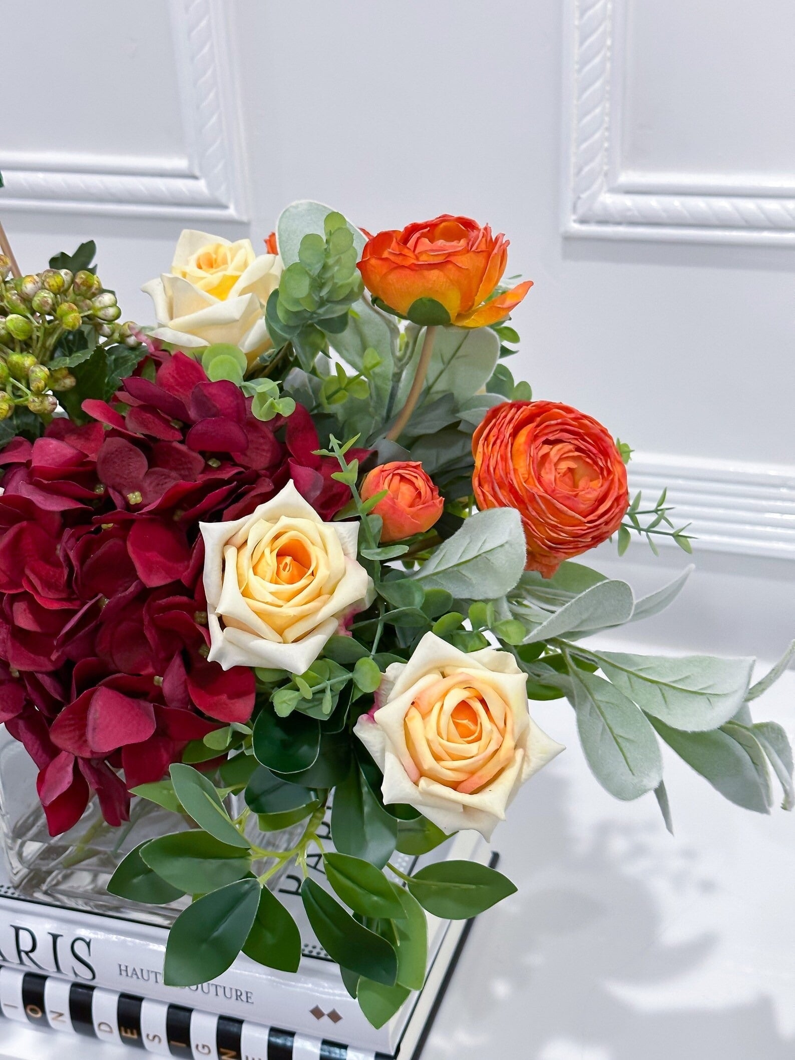 Red Orange Mixed Florals Arrangement - Flovery