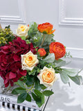 Red Orange Mixed Florals Arrangement