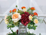 Red Orange Mixed Florals Arrangement