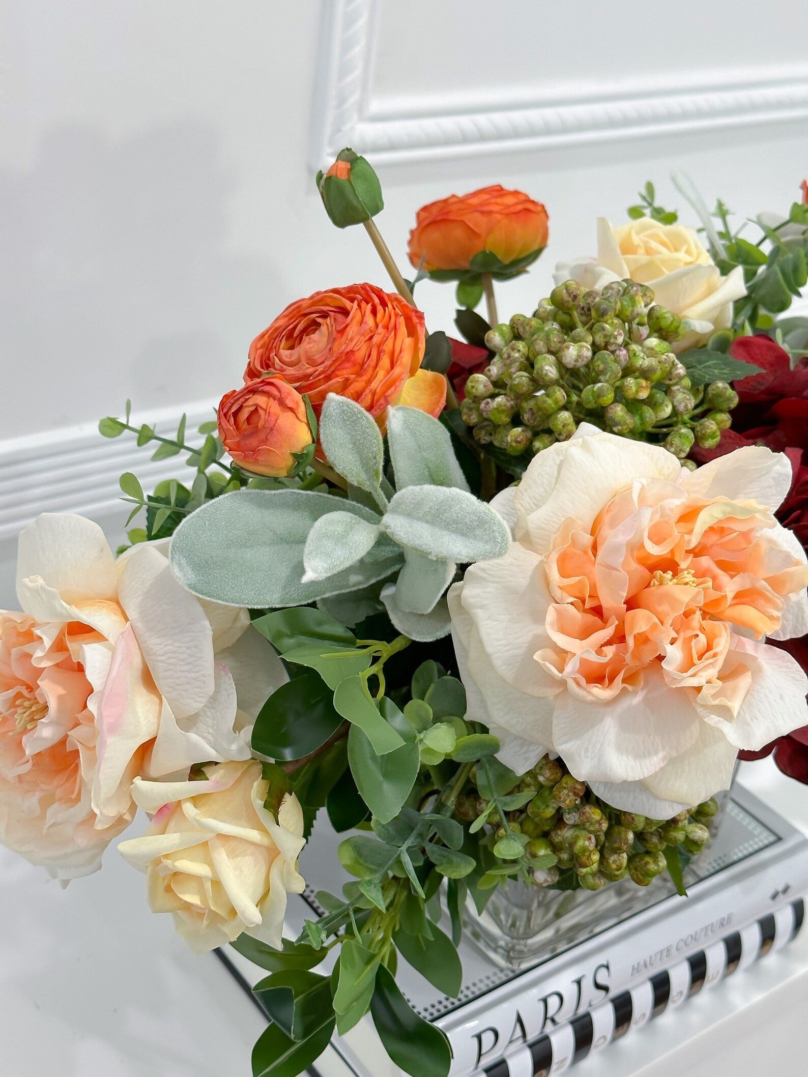 Red Orange Mixed Florals Arrangement - Flovery
