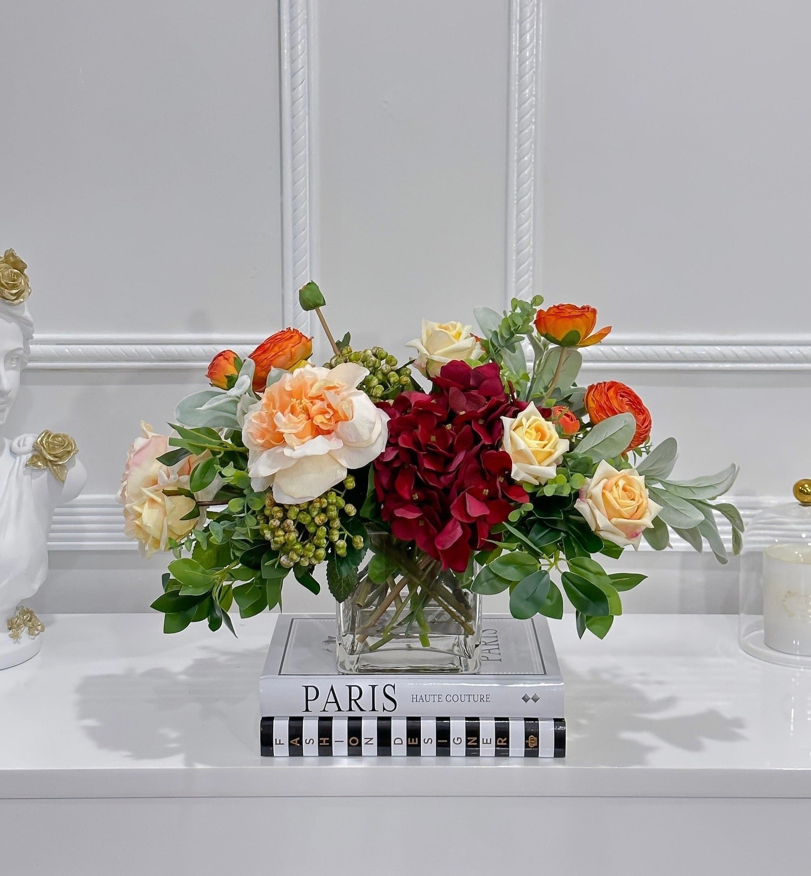 Red Orange Mixed Florals Arrangement - Flovery