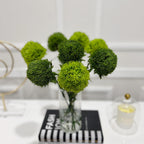 Dianthus Faux Floral Arrangement Cylinder Glass Vase - Flovery