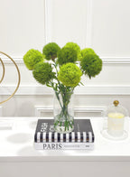 Dianthus Faux Floral Arrangement Cylinder Glass Vase - Flovery