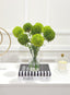 Dianthus Faux Floral Arrangement Cylinder Glass Vase - Flovery