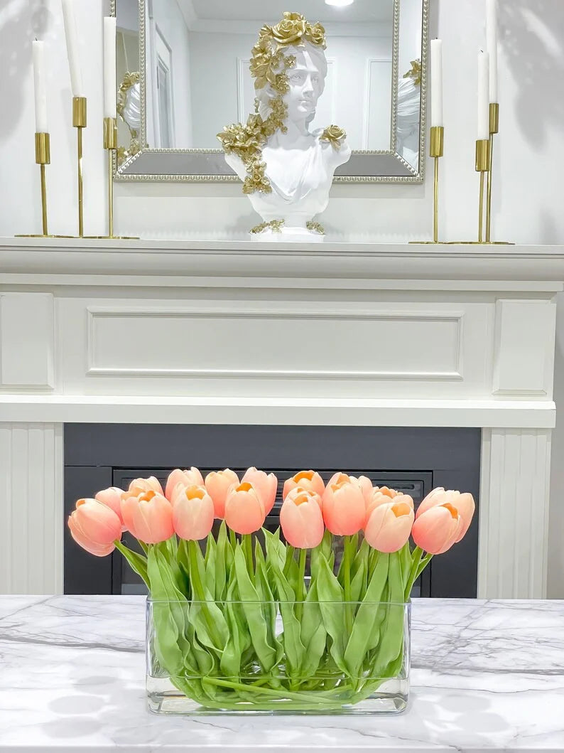 17-in Modern Long Real Touch Tulips Arrangement - Flovery