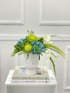 Modern Tropical Real Touch Calla Lily Centerpiece in Ceramic Vase
