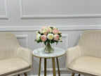 Modern Pink White Silk Peonies Arrangement In Glass Vase - Flovery