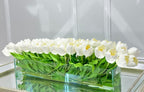 Modern Long Real Touch Tulip Arrangement in Glass Vase - Flovery