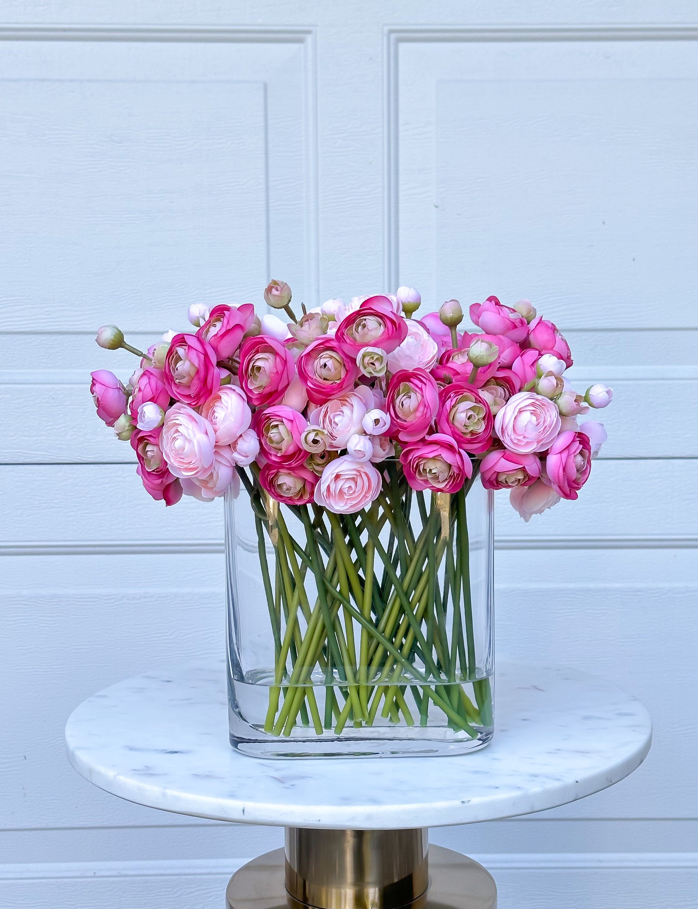 Pink Silk Ranunculus Centerpiece