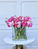 Pink Silk Ranunculus Centerpiece