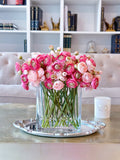 Pink Silk Ranunculus Centerpiece