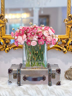 Pink Silk Ranunculus Centerpiece