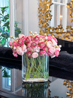 Pink Silk Ranunculus Centerpiece