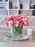 Pink Silk Ranunculus Centerpiece