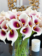 Purple Ombre Calla Lily Real Touch Arrangement in Glass Vase