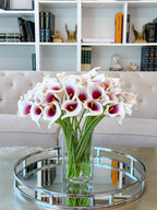 Purple Ombre Calla Lily Real Touch Arrangement in Glass Vase