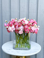 Pink Silk Ranunculus Centerpiece