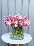 Pink Silk Ranunculus Centerpiece