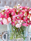 Pink Silk Ranunculus Centerpiece