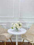 12-in White Hydrangea Rose Peony French Real Touch Centerpiece
