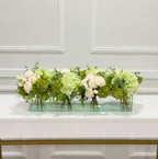 Real Touch White Rose Peony Centerpiece Close Up Detail